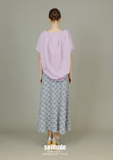 Purple V-neck Woven Top