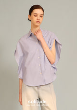 Blue Striped Butterfly Sleeveless Shirt