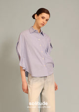 Blue Striped Butterfly Sleeveless Shirt