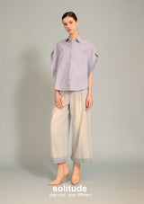 Blue Striped Butterfly Sleeveless Shirt