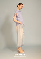 Blue Striped Butterfly Sleeveless Shirt