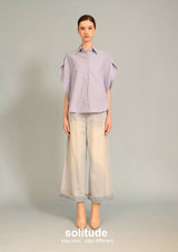 Blue Striped Butterfly Sleeveless Shirt