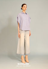 Blue Striped Butterfly Sleeveless Shirt