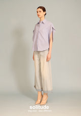 Blue Striped Butterfly Sleeveless Shirt