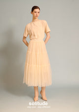 Beige Embellished Knit Top