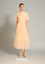 Beige Embellished Knit Top