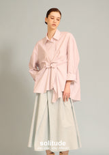 Oversize Stiped Gathers Shirt