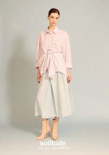 Oversize Stiped Gathers Shirt