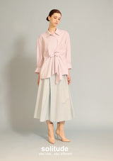 Oversize Stiped Gathers Shirt