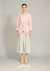 Oversize Stiped Gathers Shirt