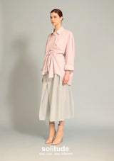 Oversize Stiped Gathers Shirt