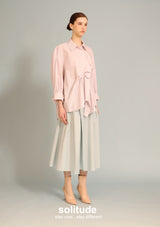 Oversize Stiped Gathers Shirt