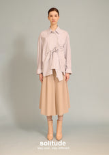 Blue Oversize Striped Gathers Shirt