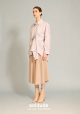 Blue Oversize Striped Gathers Shirt