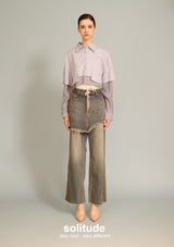 Double Layer Cropped Shirt