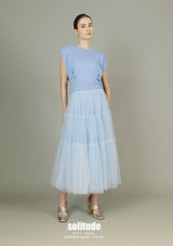 Sky Blue Bling Bling Gauze Skirt