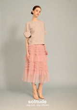 Grey Big Bow Knitted Top