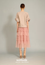 Grey Big Bow Knitted Top