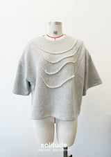 Grey Pearl Oversized Top
