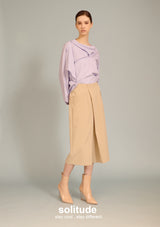 Blue Striped Round Neck Woven Top