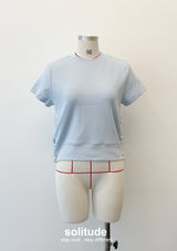 Powder Blue Gold Button Top