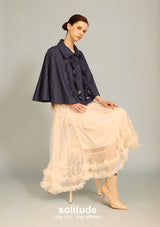 Denim Ruffles Trimmed Cape
