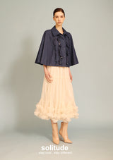 Denim Ruffles Trimmed Cape