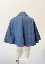 Denim Ruffles Trimmed Cape