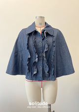 Denim Ruffles Trimmed Cape
