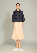 Denim Ruffles Trimmed Cape
