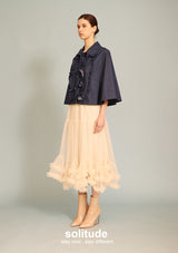 Denim Ruffles Trimmed Cape