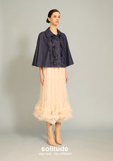 Denim Ruffles Trimmed Cape