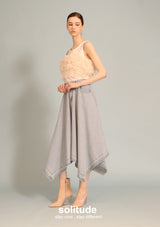 Heavy Washed Wide-leg Long Skirt
