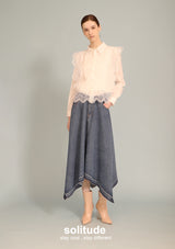 Washed Wide-leg Long Skirt