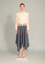 Washed Wide-leg Long Skirt