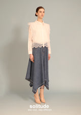 Washed Wide-leg Long Skirt