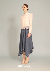 Washed Wide-leg Long Skirt