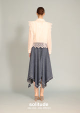 Washed Wide-leg Long Skirt