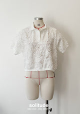 White Stylish Polo Top