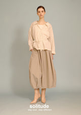 Khaki Bubble Nylon Skirt