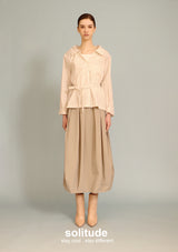 Khaki Bubble Nylon Skirt