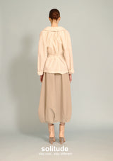 Khaki Bubble Nylon Skirt