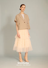 Beige Drop Shoulder Waistcoat