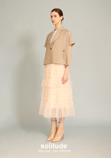 Beige Drop Shoulder Waistcoat