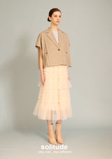 Beige Drop Shoulder Waistcoat