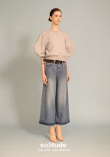 Grey 3D Cut Knitted Top