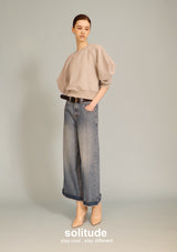 Grey 3D Cut Knitted Top