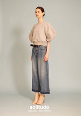 Grey 3D Cut Knitted Top