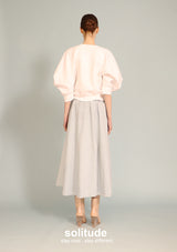 White 3D Cut Knitted Top