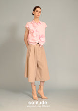 Pink Flower Patches Sleeveless Shirt